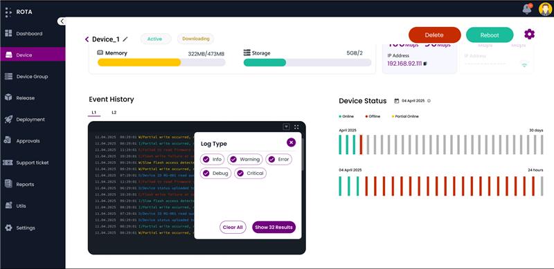 Device Event History